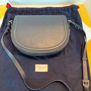 Aspinal of London Stella Satchel Navy Leather Crossbody Bag